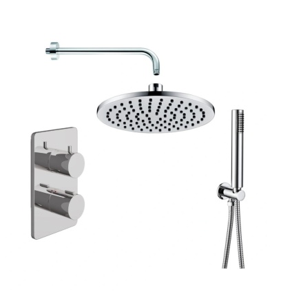 Cutout image of Apex Chrome Dual-Outlet Thermostatic Shower Pack